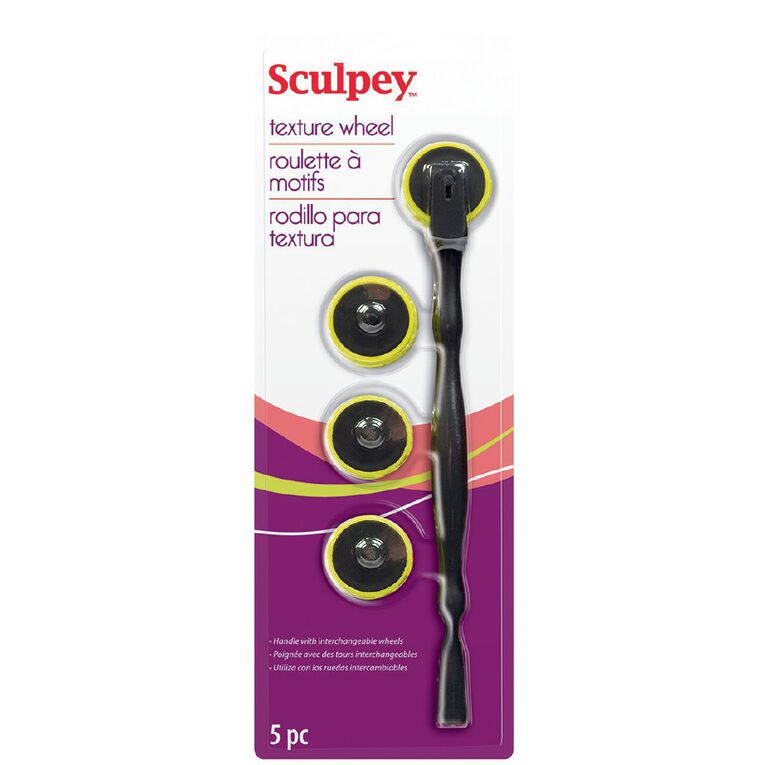 Sculpey Texture Wheel With 4 Heads Pack Black, , hi-res