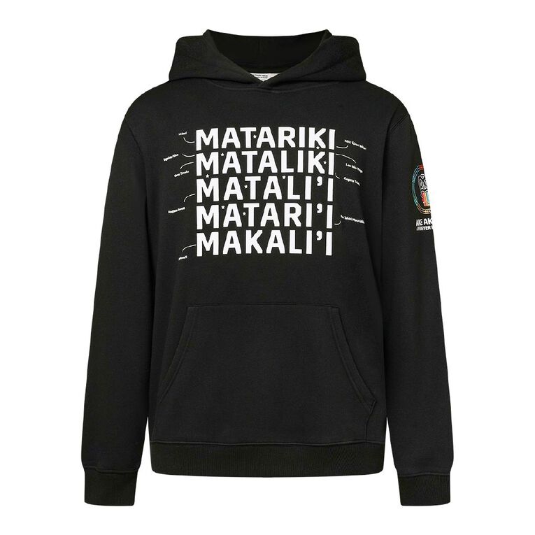 MLC Adults' Matariki Hoodie, Black, hi-res
