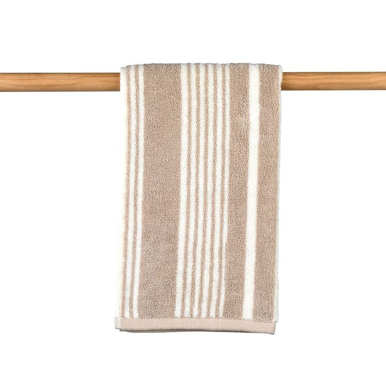 Maison d'Or Striped Hand Towel Grey Light 40cm x 65cm, , hi-res