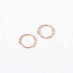 Sterling Silver Rose Gold Plated Diamond Cut Sleeper Earrings 13mm