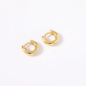 Sterling Silver Gold Plated Mini Huggie Earrings 11mm