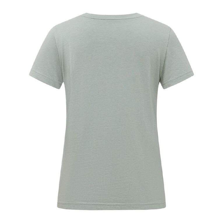 H&H Women's Short Sleeve V-Neck Tee, Green Light, hi-res