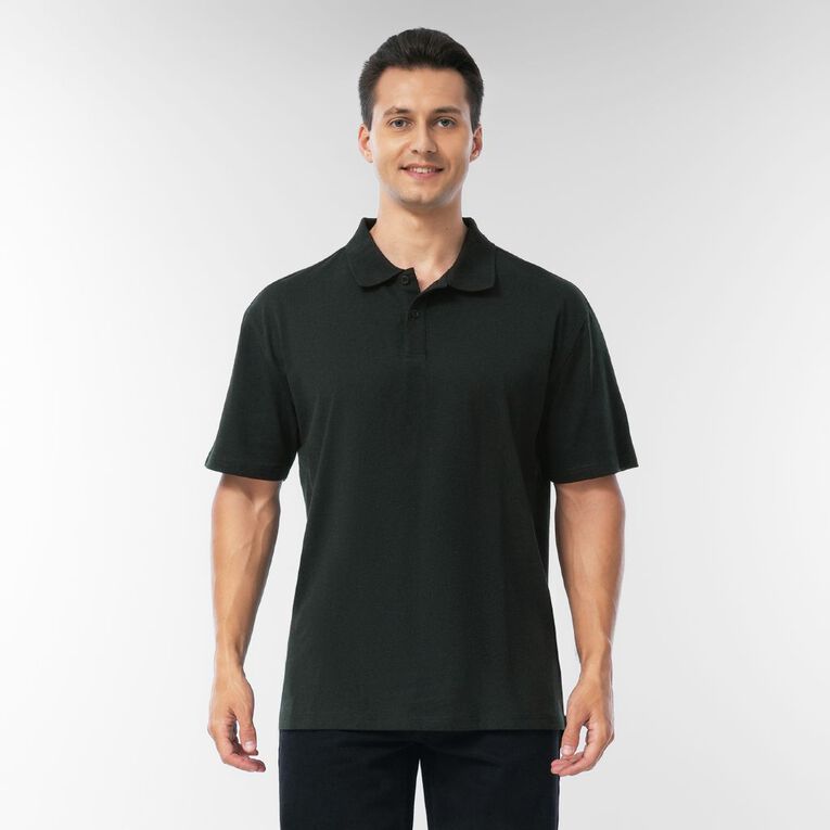 H&H Men's Relaxed Fit Polo, Black, hi-res
