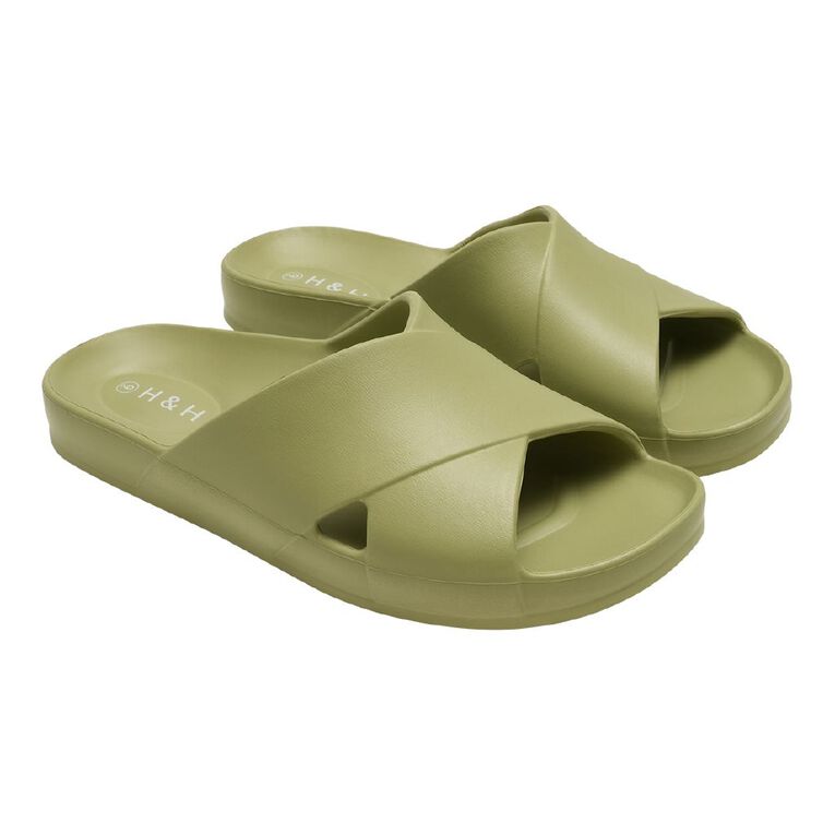 H&H Women's Crossover Pool Slides, Sage, hi-res