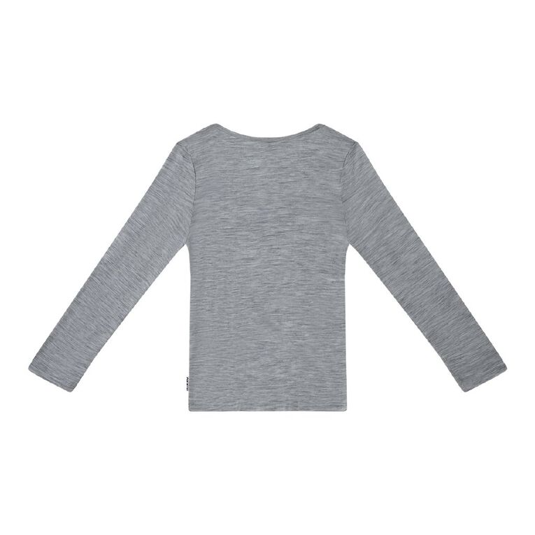 H&H Kids' Merino Thermal Long Sleeve Top, Grey Marle, hi-res