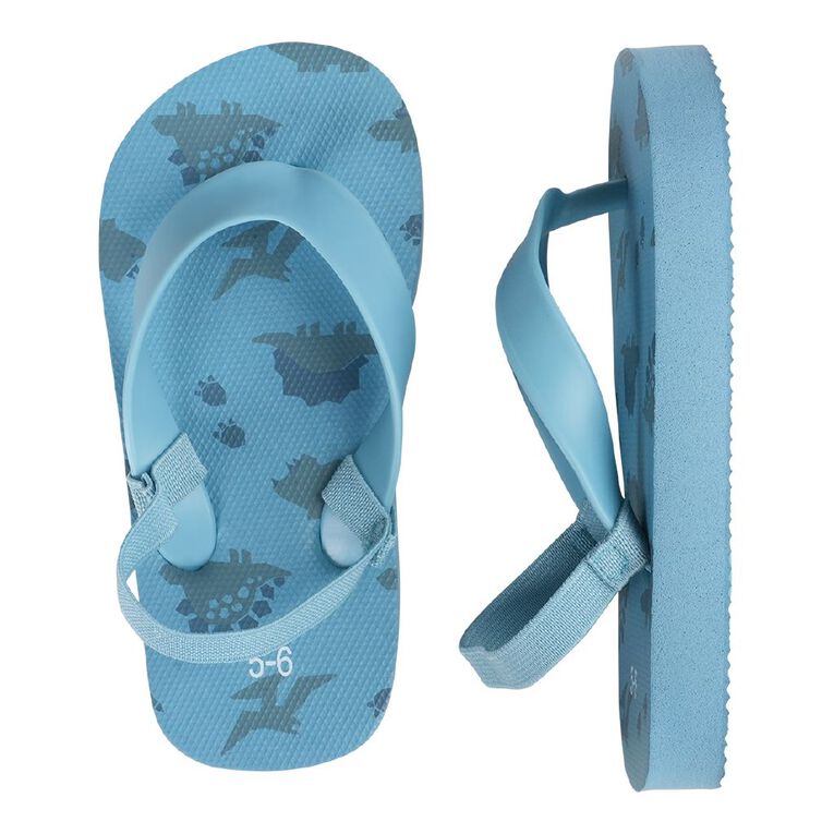 Young Original Junior Kids' Printed Jandals, Blue Light, hi-res