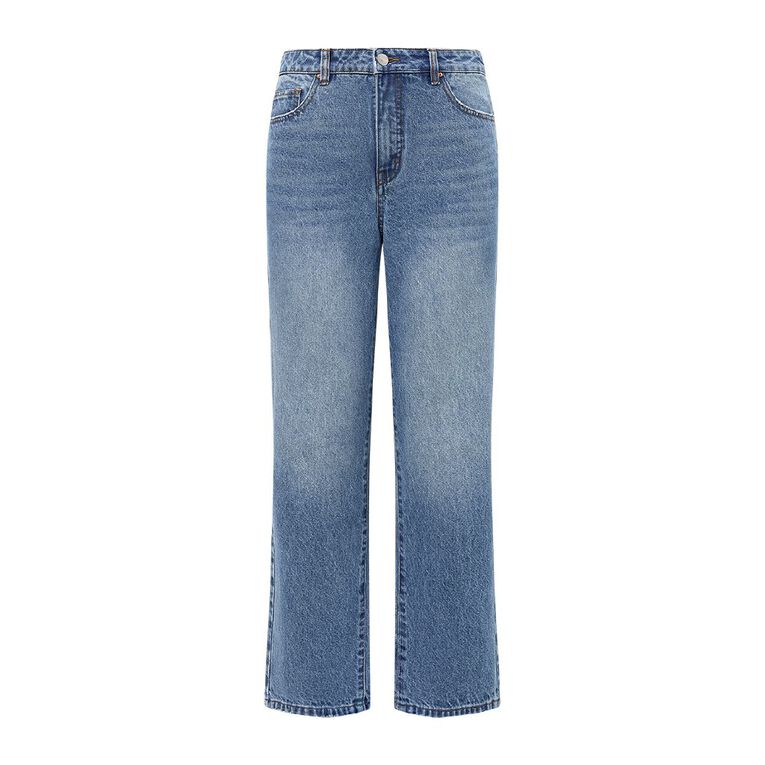 H&H Women's Mid Rise Straight Leg Jean, Denim Mid, hi-res