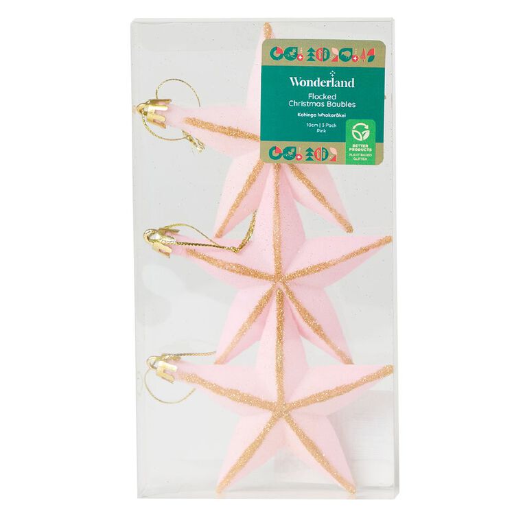 Wonderland Flocked Stars Glitter 10cm, , hi-res
