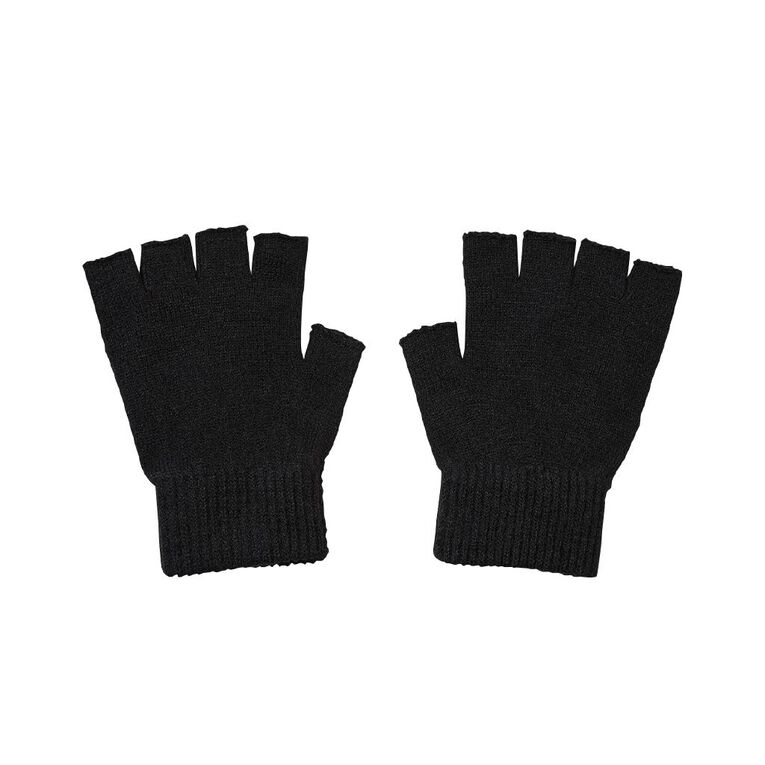 H&H Kids' Essentials Half Gloves, Black, hi-res