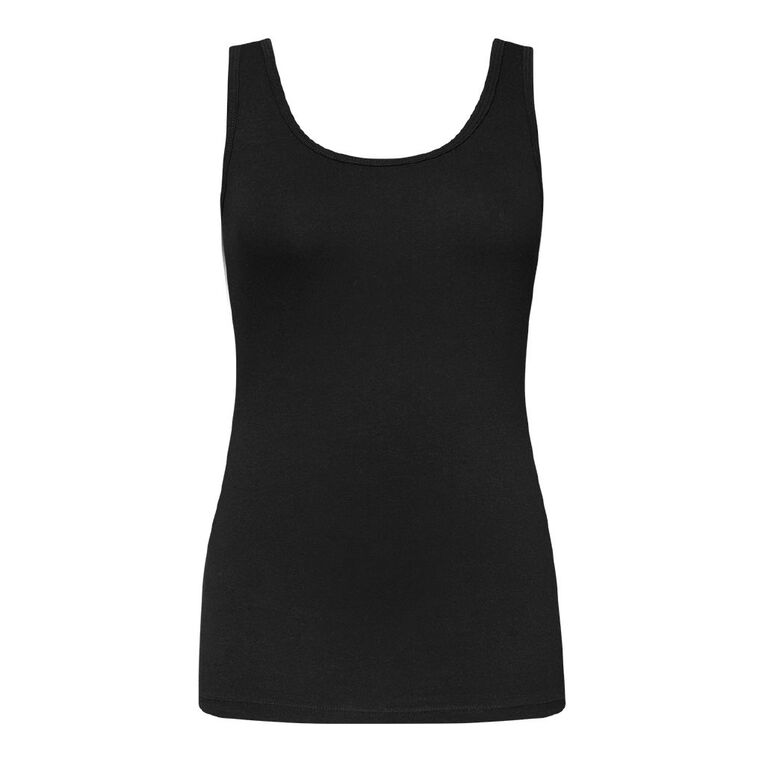 H&H Women's Essential Stretch Longline Tank, Black, hi-res