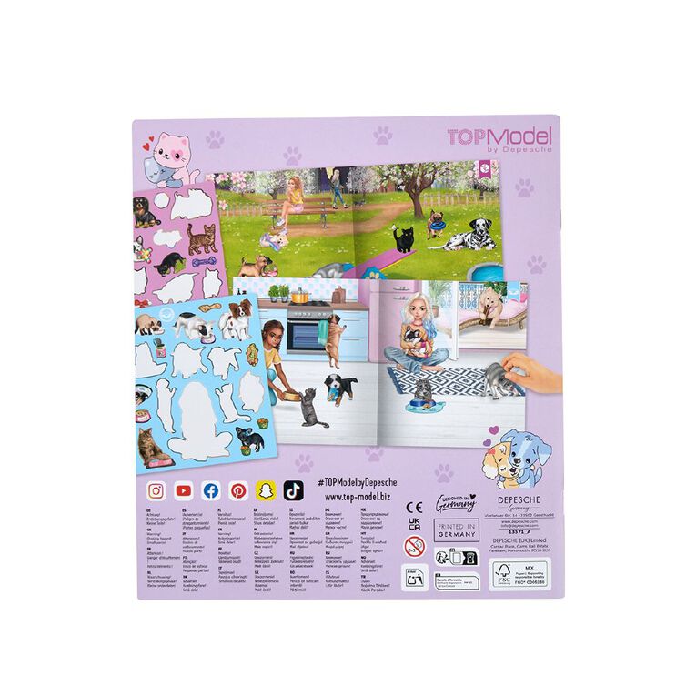 Artwrap Top Model Sticker World Kitty and Doggy Multi-Coloured, , hi-res