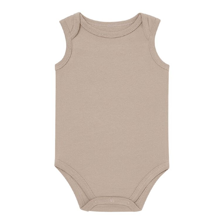 Young Original Long Sleeve Plain Bodysuit 3 Pack, Brown Light, hi-res