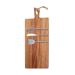 Living & Co Paddle Board with Cheese Knives Natural