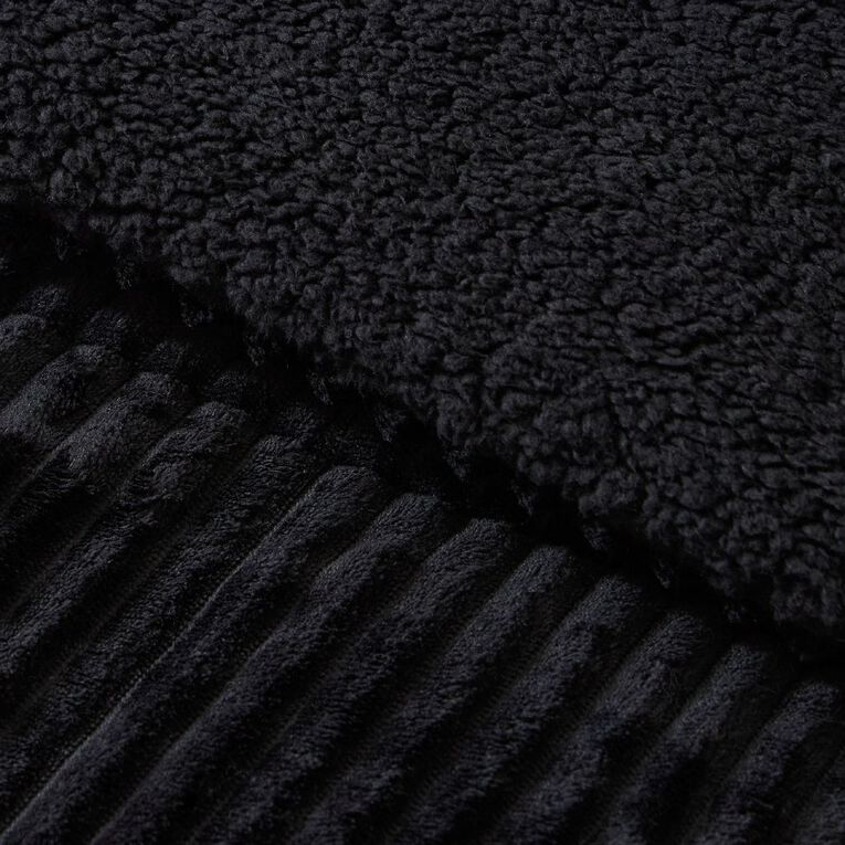 Living & Co 3 Piece Comforter Jacquard Ribbed Black Queen, , hi-res