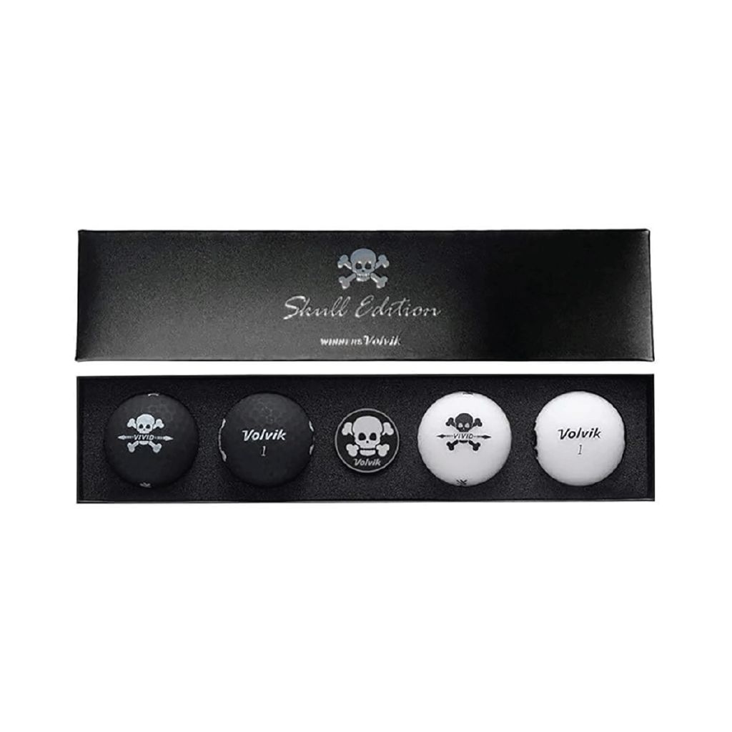 Volvik Skull Pack 4 Balls Vivid And Marker | The Warehouse