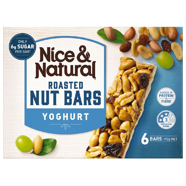 Nice & Natural Roasted Nut Bar Peanut Yoghurt 192g 6 Pack The Warehouse