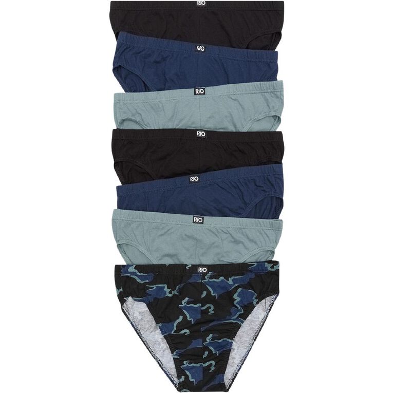 Rio Men's Briefs 7 Pack Black/Grey W23 PK6 The Warehouse
