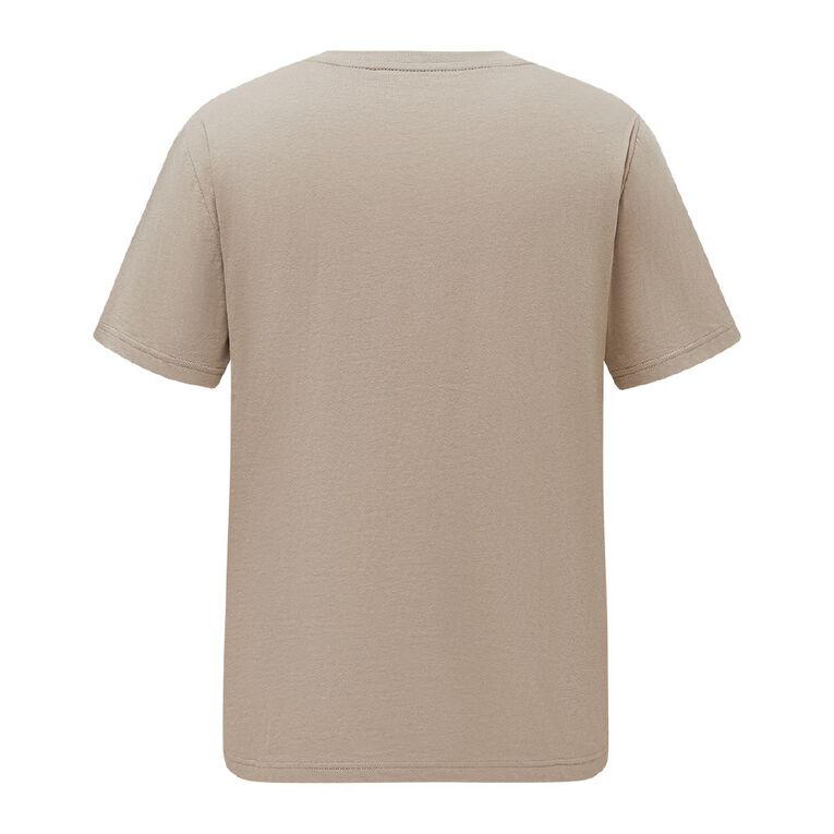 H&H Men's Crew Neck Short Sleeve Plain Tee, Brown Light Sahara, hi-res
