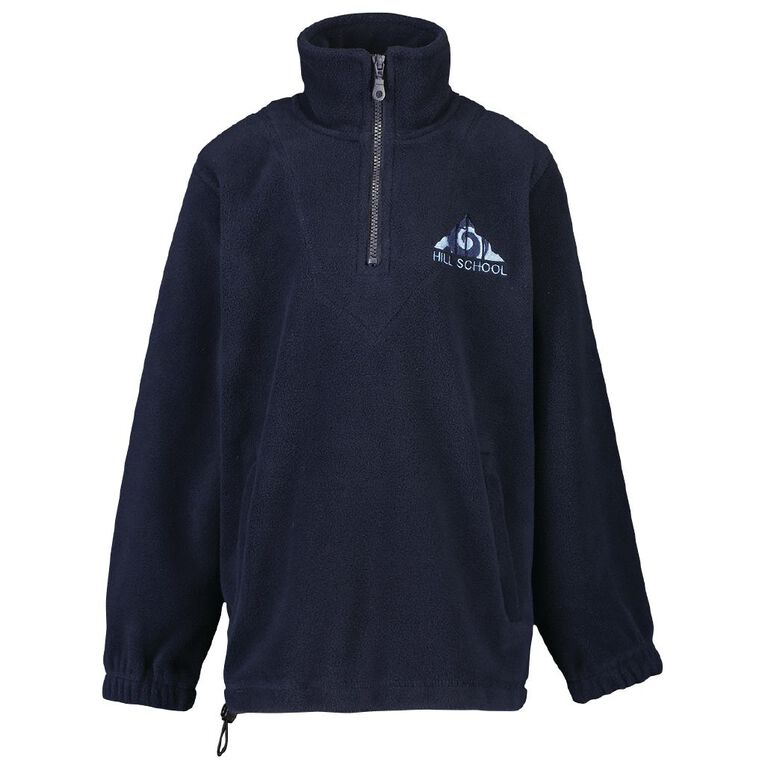 Schooltex Pukekohe Hill New Polar Fleece Top with Embroidery, Navy, hi-res