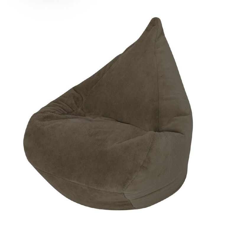 Living & Co Faux Fur Bean Bag Brown, , hi-res