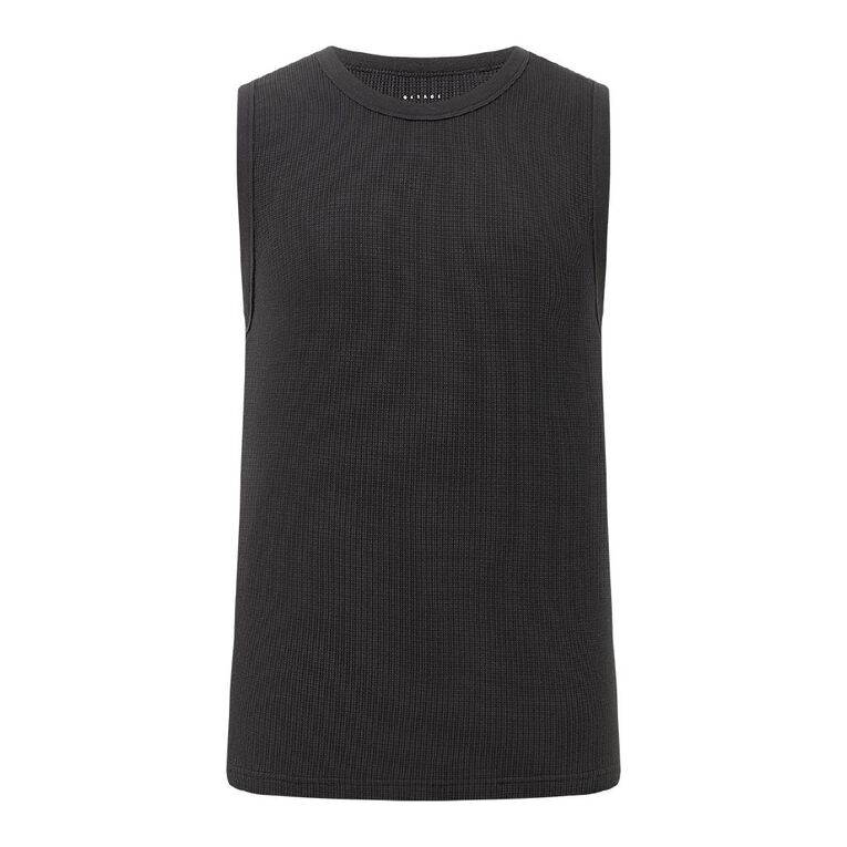 Garage Men's Waffle Singlet, Grey Dark, hi-res