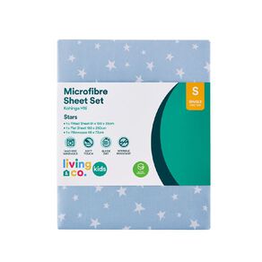 Living & Co Kids Microfibre Sheet Set Stars Multi-Coloured