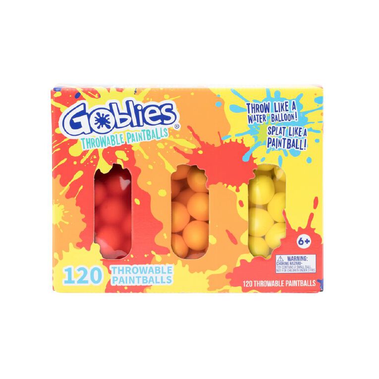 Goblies Throwable Paintballs Rainbow Pack Red/Orange/Yellow 120 Pack, , hi-res