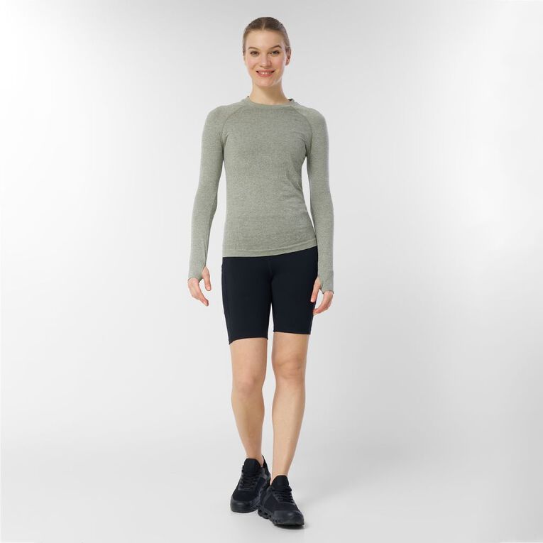 Active Intent Women's Long Sleeve Seamless Top, Grey Mid, hi-res
