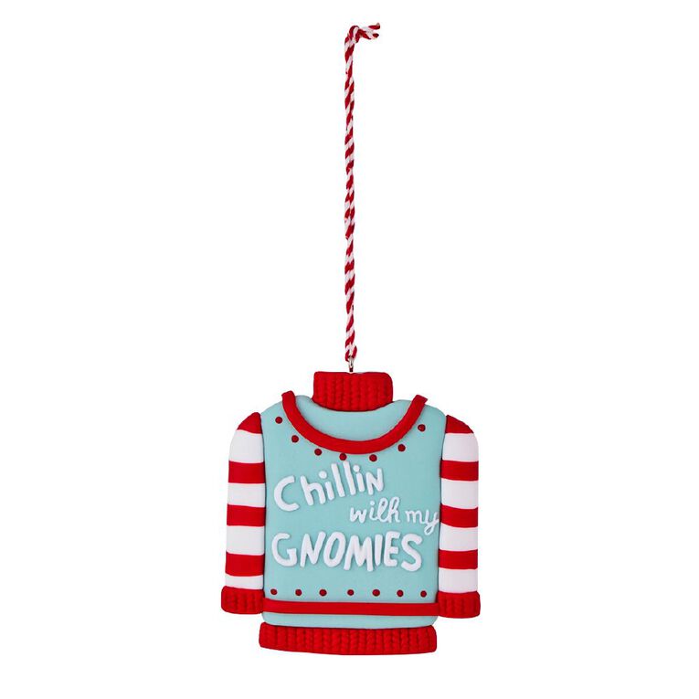 Wonderland Clay Christmas Tree Decoration Jumper 9cm, , hi-res