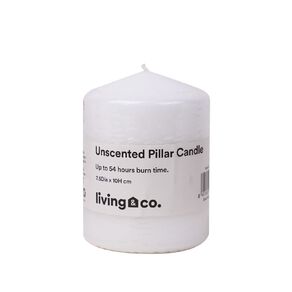 Living & Co Unscented Pillar Candle 7.5 x 10cm