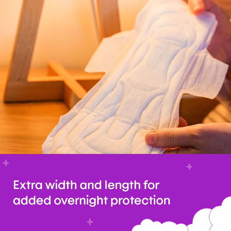 U By Kotex Maxi Overnight Long Pads with Wings 8 Pack, , hi-res