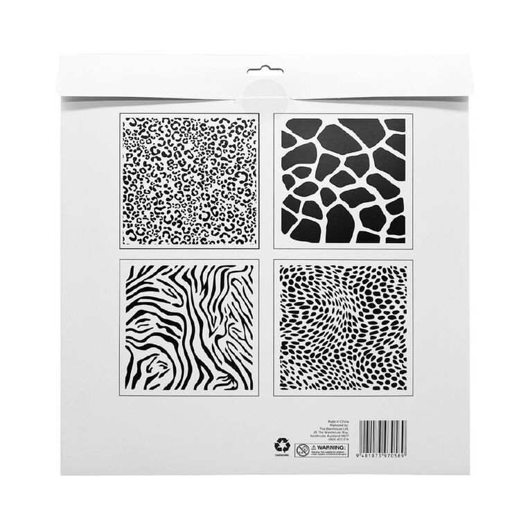 Uniti Stencils Animal Print 4 Set 12 inch, , hi-res