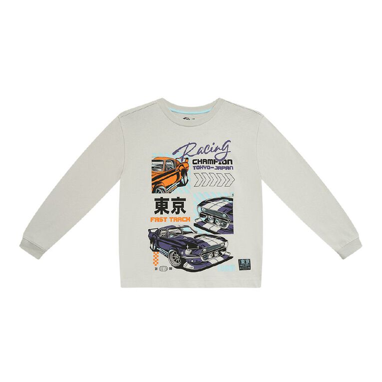 Young Original Long Sleeve Heavy Weight Tee, Grey Light, hi-res