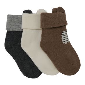 H&H Infant's Bear Turn Top Socks 3 Pack