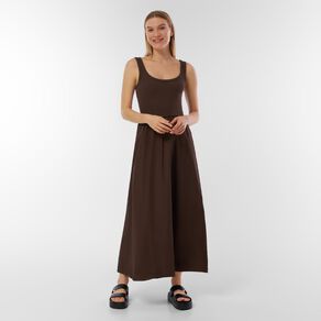 H&H Women's Rib Tank Mix Dress Maxi