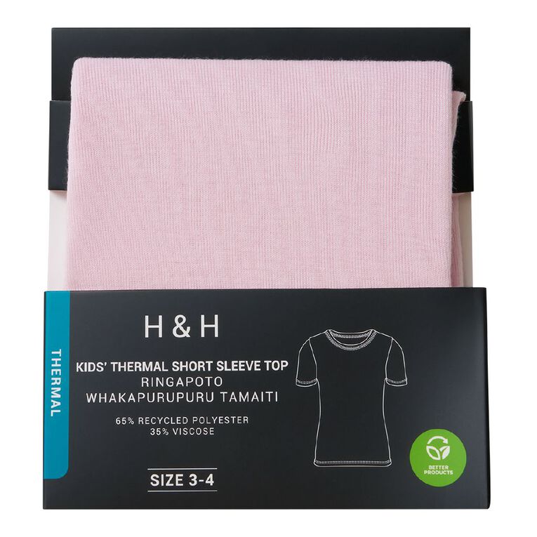 H&H Kids' Thermal Short Sleeve Tee, Pink Light, hi-res