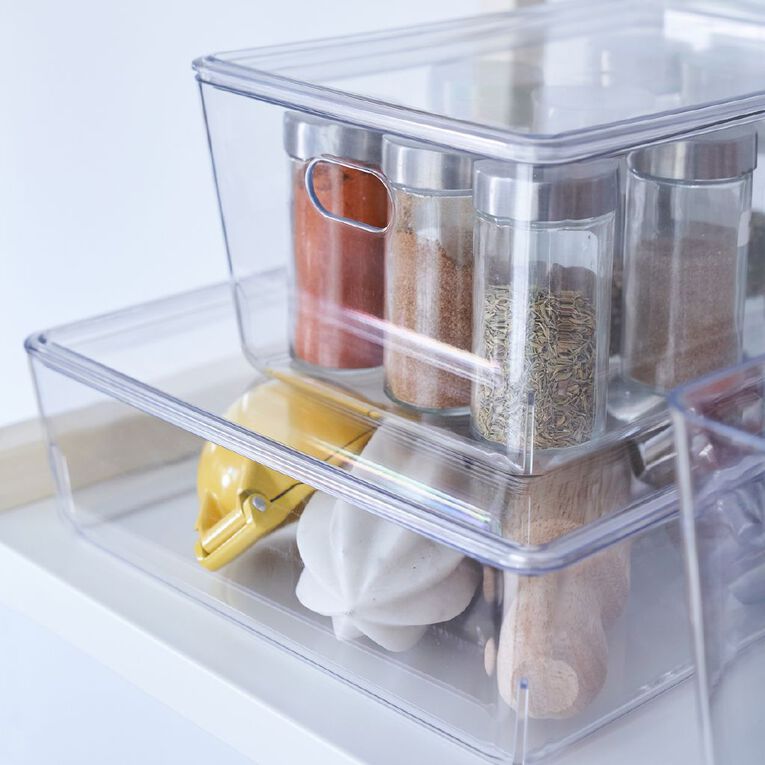 Living & Co Lisse Lidded Organiser Clear 4L, , hi-res