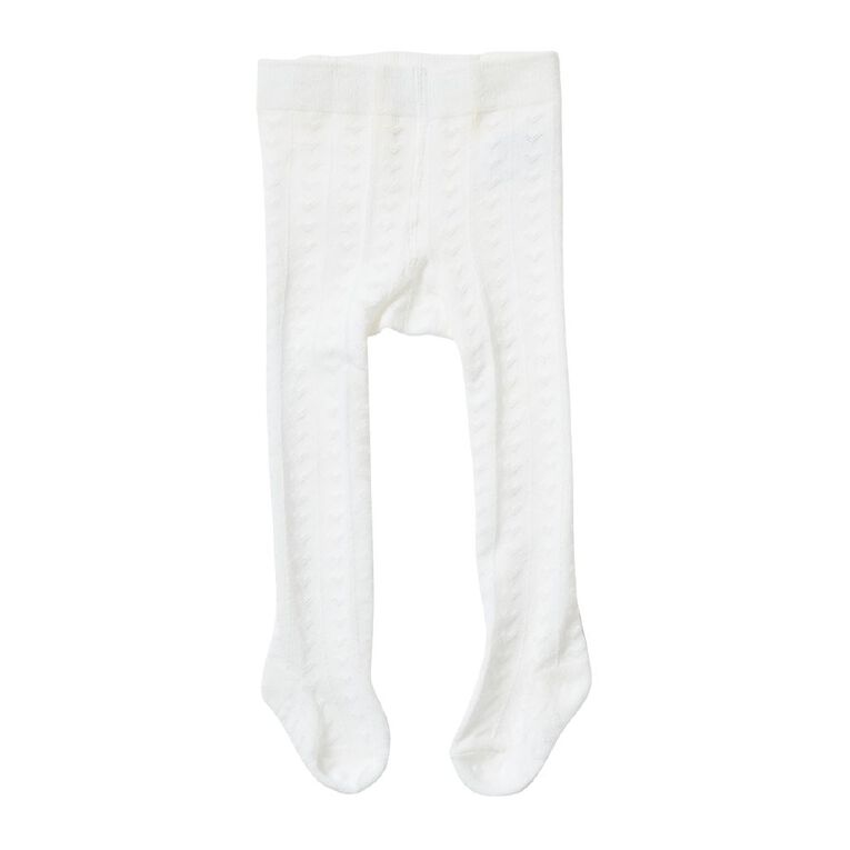 Underworks Infants' Pointelle Tights 1 Pack, White, hi-res