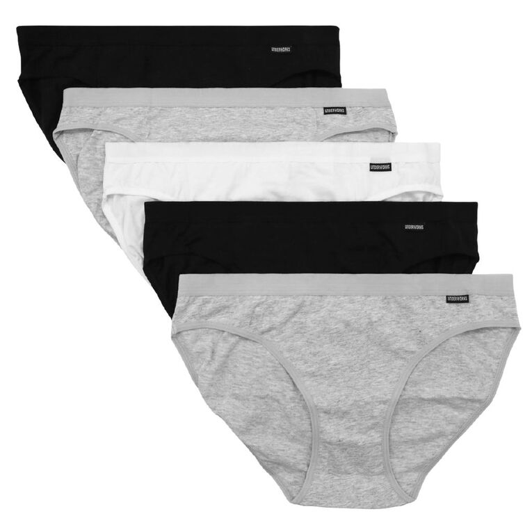 Underworks Women's Bikini Briefs 5 Pack, Multi-Coloured, hi-res