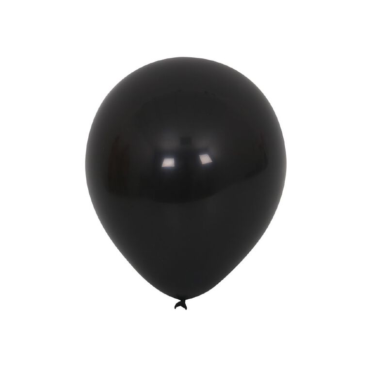 Party Inc Balloons 25cm Black 25 Pack, , hi-res