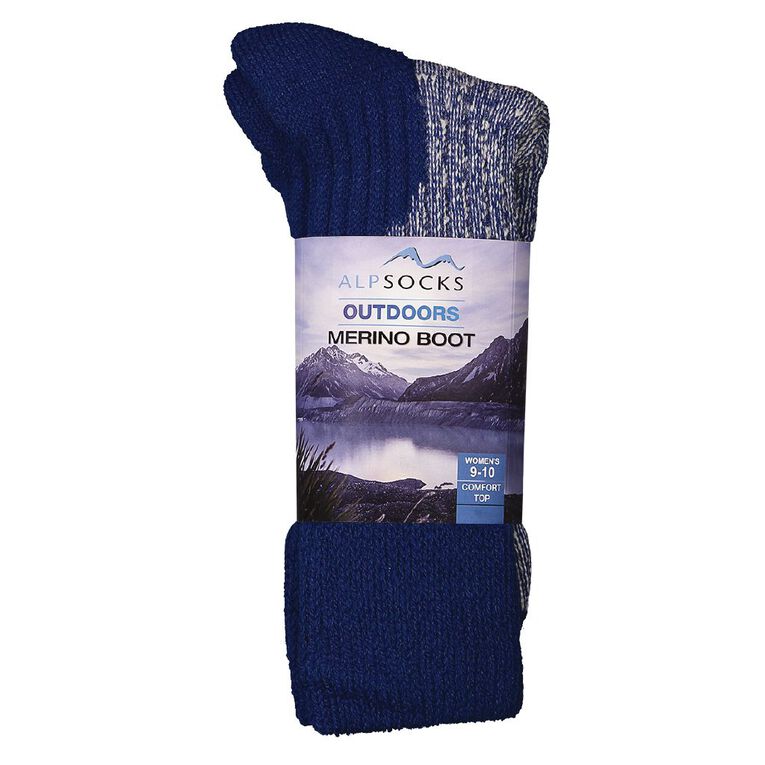 Alpsocks Women's Merino Boot Socks 1 Pack, Blue, hi-res