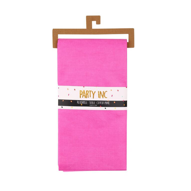 Party Inc Reuseable Table Cover Pink, , hi-res
