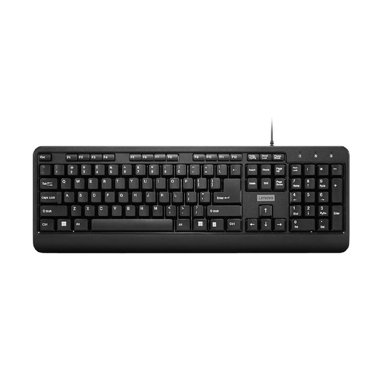 Lenovo 160 Wired Combo Keyboard And Mouse Black, , hi-res
