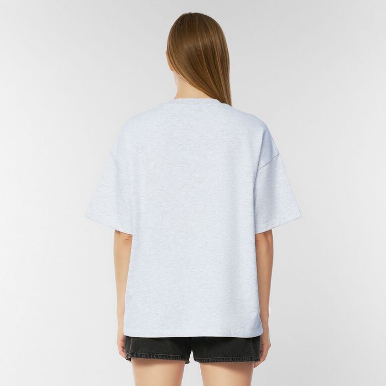 H&H Women's Short Sleeve Boxy Terry Tee, Silver Grey, hi-res