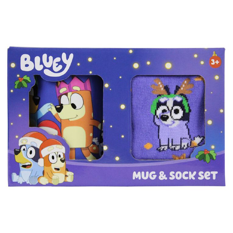 Bluey Novelty Mug and Socks Blue, , hi-res
