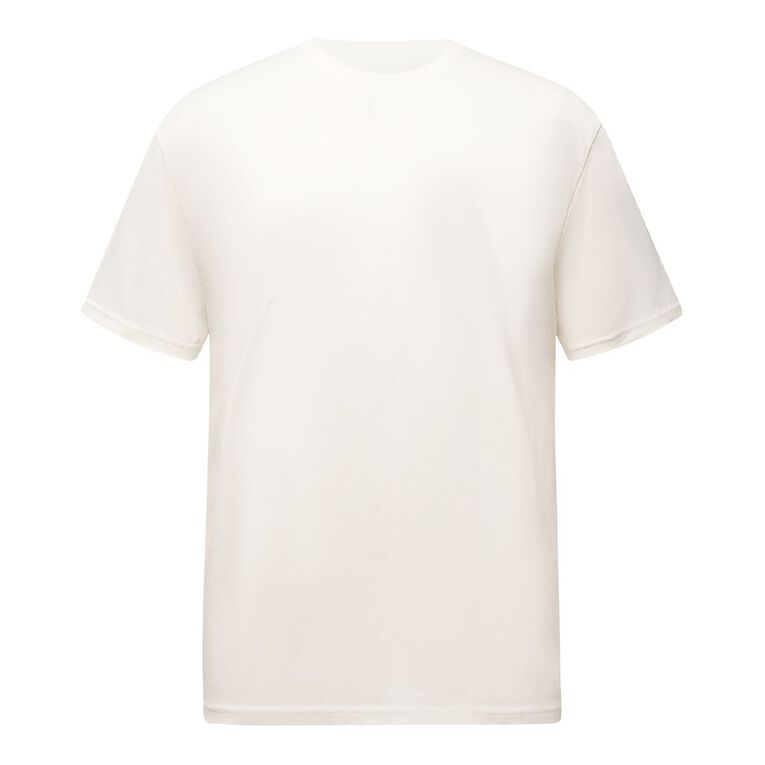 H&H Men's Regular Fit Crew Neck Tee, Cream, hi-res