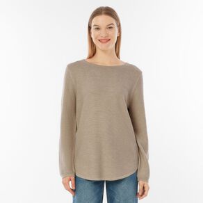 H&H Women's Long Sleeve Scoop Hem Jumper