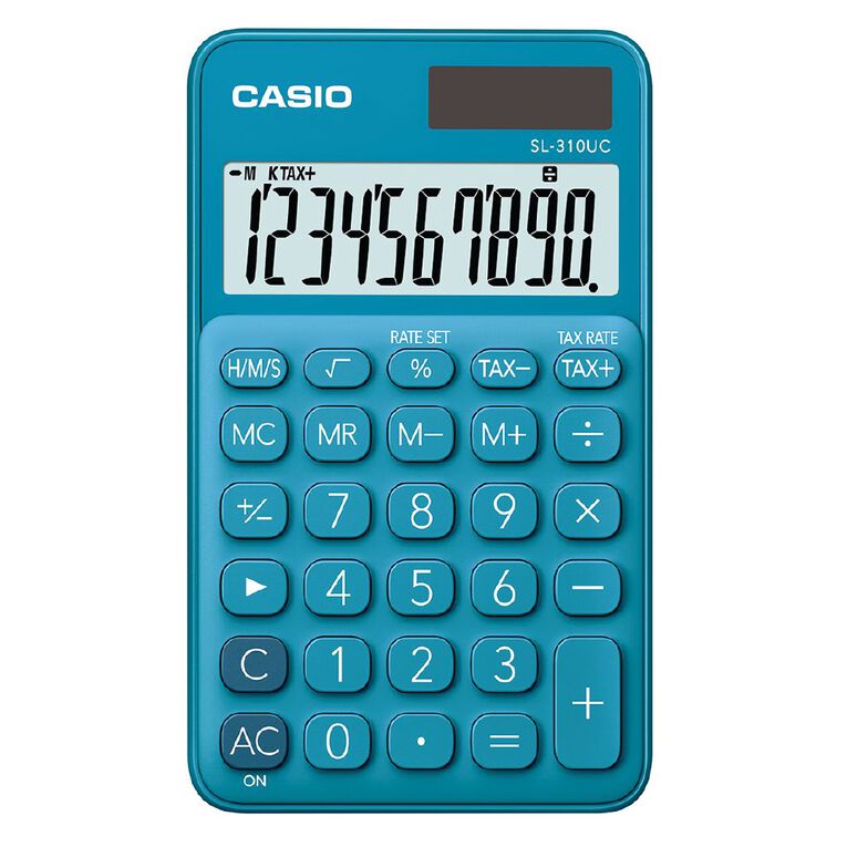 Casio SL310UCBU Hand Held 10 Digit Calculator Blue, , hi-res