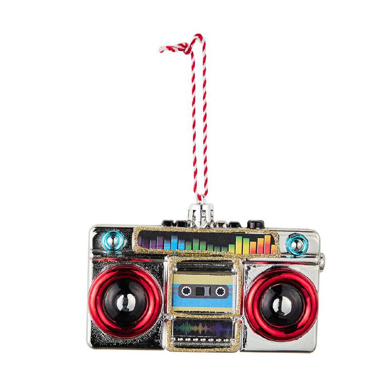 Wonderland Fun Festive Tape Deck Christmas Tree Decoration 10cm, , hi-res
