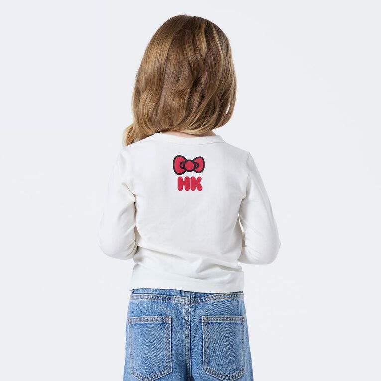 Hello Kitty Long Sleeve Fitted Top, Cream, hi-res